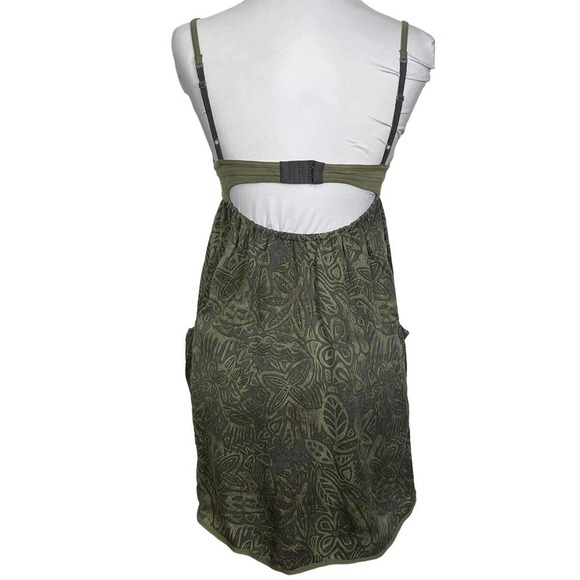 𝅺wilfred‎ Artizia Dress Olive Green Tropical Print Open Back Size 2 - Picture 3 of 11
